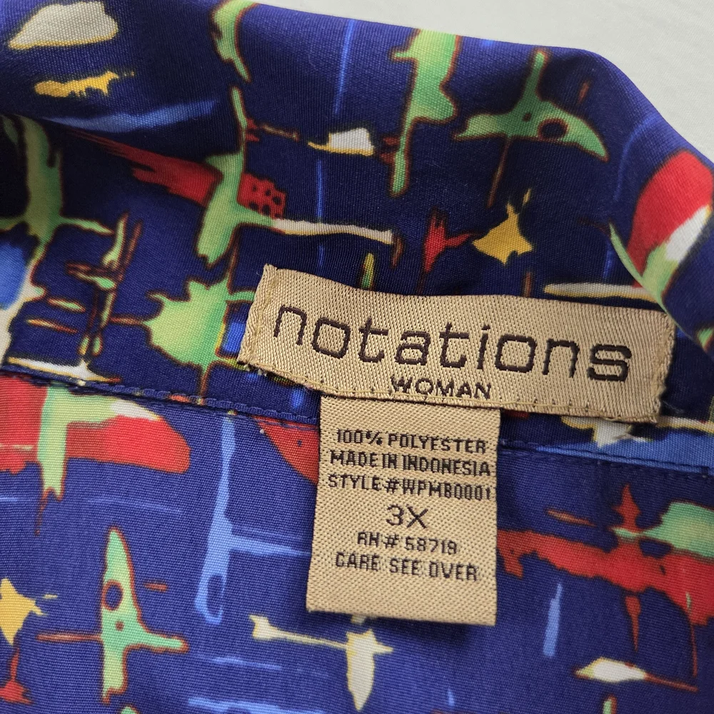 Notations Multicolor Abstract Blouse - Picture 3 of 6